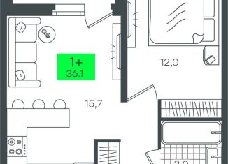 Продаю однокомнатную квартиру, 36.1 м2, деревня Дударева, ЖК Андерсен Парк