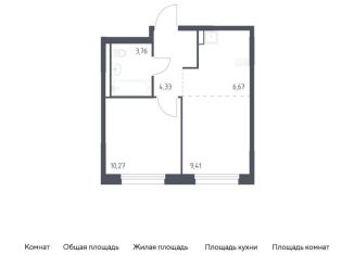 Продам 1-комнатную квартиру, 34.4 м2, Московская область, жилой комплекс Квартал Ивакино, к3