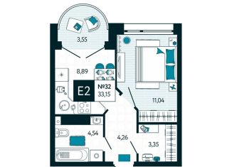 Продается 1-комнатная квартира, 33.2 м2, Тульская область