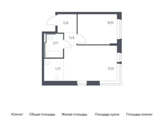 Продается 1-комнатная квартира, 40.8 м2, поселение Марушкинское, жилой комплекс Квартал Западный, к2