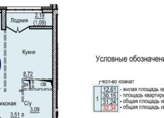Продам однокомнатную квартиру, 32.3 м2, Московская область, жилой комплекс Пехра, к10