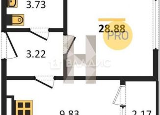 Однокомнатная квартира на продажу, 28.9 м2, Калининград, Интернациональная улица, 16, ЖК Белый Сад