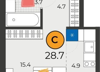 Квартира на продажу студия, 28.7 м2, Тюмень, Восточный округ