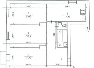 Трехкомнатная квартира на продажу, 115.4 м2, Москва, улица Большая Полянка, 28к1, улица Большая Полянка