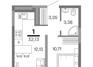 1-ком. квартира на продажу, 32.1 м2, Рязань