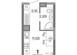 1-ком. квартира на продажу, 17.7 м2, Рязань