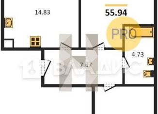 Продам двухкомнатную квартиру, 55.9 м2, Зеленоградск, Приморская улица, 31к1, ЖК Прибалтийская ривьера