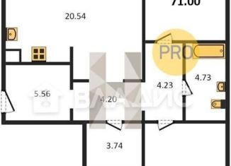 Двухкомнатная квартира на продажу, 71 м2, Зеленоградск, Приморская улица, 31к1, ЖК Прибалтийская ривьера