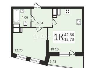 Продам 1-ком. квартиру, 42 м2, Санкт-Петербург, улица Типанова, 23с1, ЖК Питер