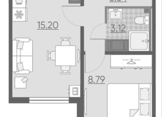 Продаю двухкомнатную квартиру, 32.1 м2, Санкт-Петербург, Муринская дорога, 25к1, муниципальный округ Полюстрово