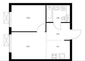 Продам 2-ком. квартиру, 34.3 м2, Москва, ЖК Большая Очаковская 2