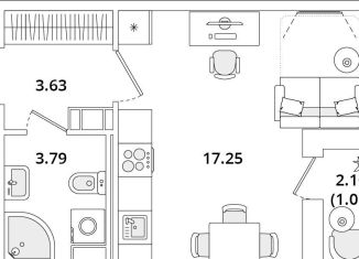 Квартира на продажу студия, 25.7 м2, Санкт-Петербург, метро Московская, Кубинская улица, 82к1