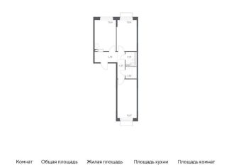 Продажа двухкомнатной квартиры, 56.7 м2, Московская область, жилой комплекс Томилино Парк, к6.2