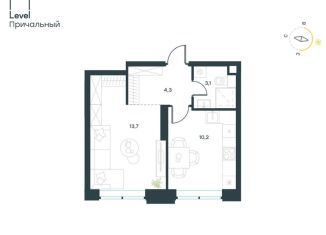 1-ком. квартира на продажу, 31.3 м2, Москва, Причальный проезд, 10А, ЖК Левел Причальный