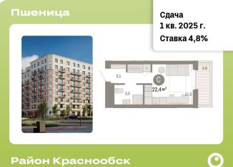 Продается квартира студия, 22.4 м2, рабочий посёлок Краснообск