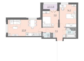 Продам 2-комнатную квартиру, 58 м2, Санкт-Петербург, ЖК Цивилизация на Неве