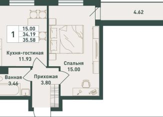 Продается однокомнатная квартира, 35.6 м2, Ленинградская область