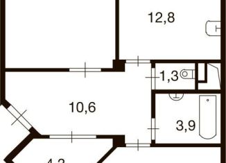 Продается 2-комнатная квартира, 72.8 м2, деревня Ивановское, улица Семёна Гордого, 6