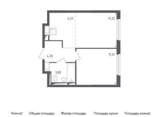 1-ком. квартира на продажу, 37.2 м2, Московская область, жилой комплекс Томилино Парк, к5.2
