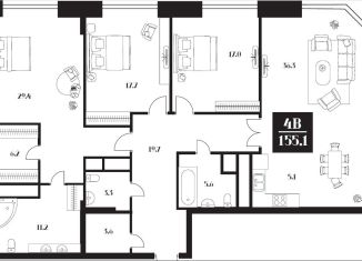 Продажа 4-ком. квартиры, 155.1 м2, Москва, улица Серпуховский Вал, 1, улица Серпуховский Вал