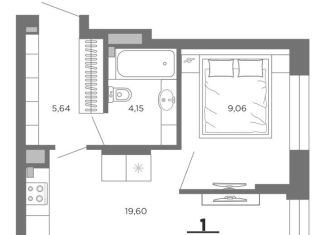 Продается 1-комнатная квартира, 38.5 м2, Рязанская область, 5-й Новый проезд