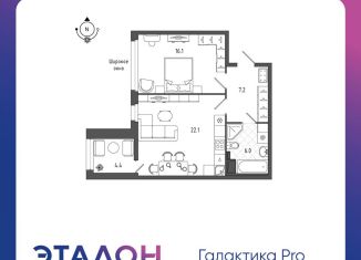 Продается однокомнатная квартира, 53.5 м2, Санкт-Петербург, Измайловский бульвар, 4к1, ЖК Галактика Про