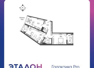 Продается 2-комнатная квартира, 76.6 м2, Санкт-Петербург, Измайловский бульвар, 4к2, ЖК Галактика Про