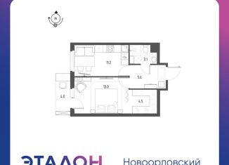 Продажа 1-комнатной квартиры, 38.6 м2, Санкт-Петербург, ЖК Новоорловский