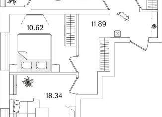 Продается 2-ком. квартира, 59.9 м2, Санкт-Петербург, метро Лесная