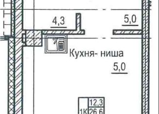 Продам квартиру студию, 26 м2, Красноярск, улица Лесников, 25А, Свердловский район