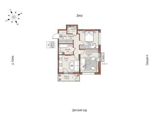 2-комнатная квартира на продажу, 59.4 м2, Татарстан