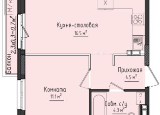 Однокомнатная квартира на продажу, 36.2 м2, село Первомайский