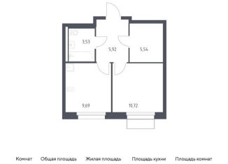 1-комнатная квартира на продажу, 35.4 м2, Москва, жилой комплекс Квартал Марьино, к1