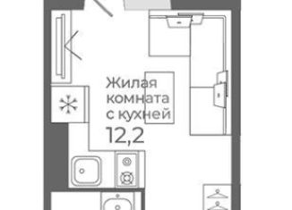 Продам квартиру студию, 22 м2, посёлок Садовый, Каспийская улица, с6