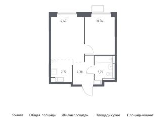 Однокомнатная квартира на продажу, 35.6 м2, поселение Рязановское, жилой комплекс Алхимово, 16
