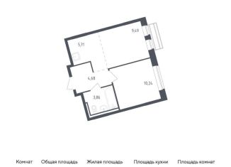 Продается 1-ком. квартира, 34 м2, Московская область