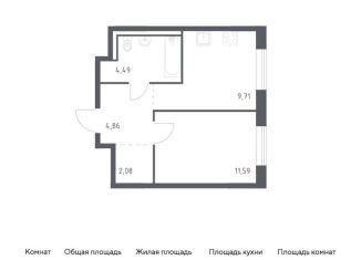 Продается однокомнатная квартира, 32.7 м2, Ленинградская область, жилой комплекс Квартал Лаголово, 1