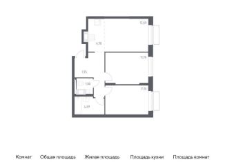 Трехкомнатная квартира на продажу, 54.6 м2, деревня Путилково, жилой комплекс Большое Путилково, к23