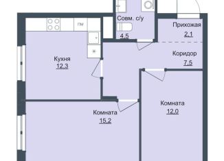 Продается 2-комнатная квартира, 53.6 м2, Ижевск, Октябрьский район