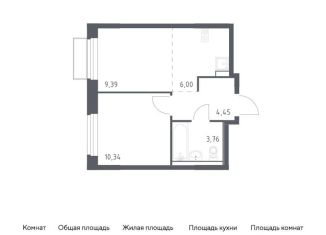 Продам 1-комнатную квартиру, 33.9 м2, поселение Филимонковское, жилой комплекс Квартал Марьино, к2