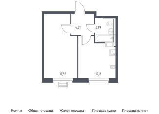 Однокомнатная квартира на продажу, 38 м2, Московская область, жилой комплекс Прибрежный Парк, к6.1
