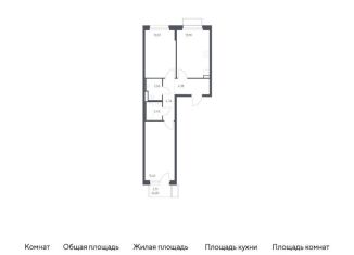 Продается 2-комнатная квартира, 57.7 м2, поселение Филимонковское, жилой комплекс Квартал Марьино, к2