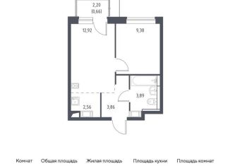 Однокомнатная квартира на продажу, 33.3 м2, Московская область, жилой комплекс Прибрежный Парк, к6.1