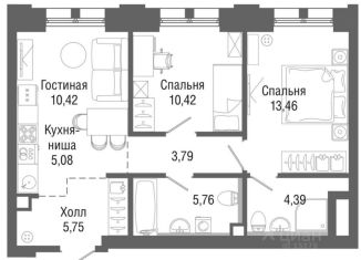 2-комнатная квартира на продажу, 58.8 м2, Москва, Ильменский проезд, 14к1, ЖК Селигер Сити