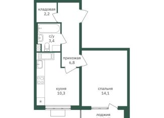 1-ком. квартира на продажу, 38.5 м2, Москва, ЖК Зелёная Вертикаль, Варшавское шоссе, 170Ек2