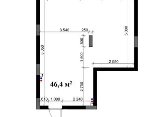 Квартира на продажу свободная планировка, 46.4 м2, Кемерово