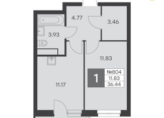 Продается 1-ком. квартира, 36.4 м2, Екатеринбург, улица Громова, 26, ЖК Миллениум