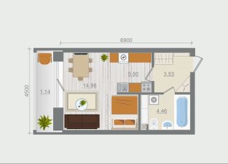 Продается квартира студия, 29.1 м2, деревня Разбегаево, квартал Эко Гармония, 5