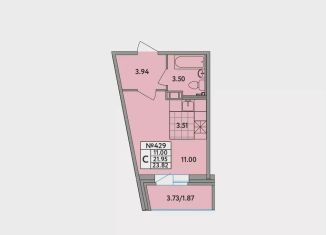 Продам квартиру студию, 23.9 м2, деревня Новое Девяткино, Главная улица, 2, ЖК Удача