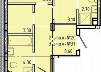 Продажа двухкомнатной квартиры, 61.8 м2, Орёл, микрорайон Наугорский